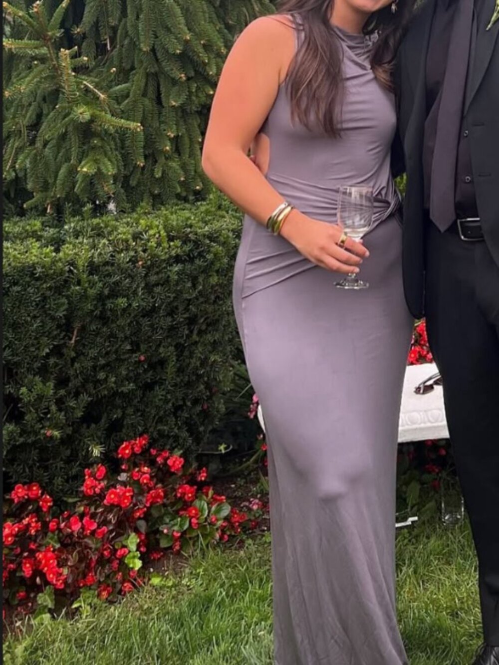 Lovers + Friends Women's Grey and Brown Dress
